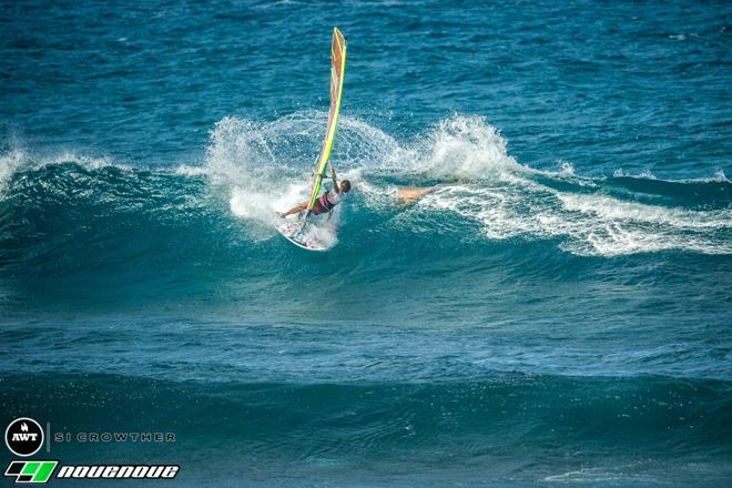 Sugi's pal, Daiki, slicing his way through day nine © American Windsurfing Tour / Sicrowther